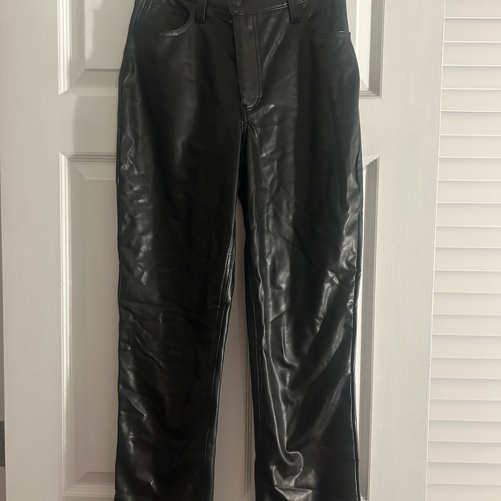 Abercrombie & Fitch Vegan Leather Pants - Black